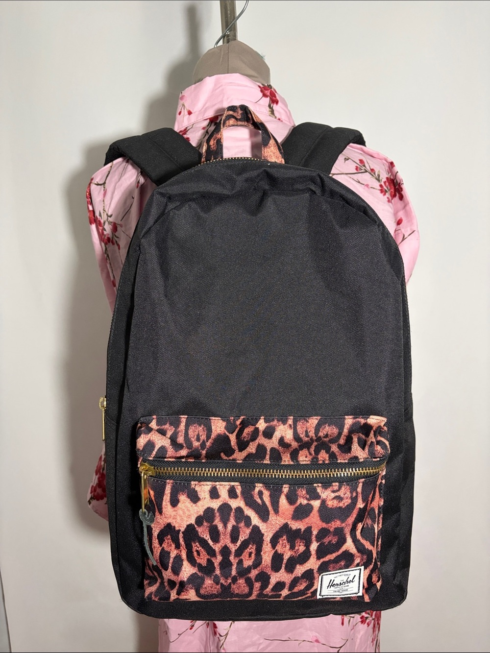 Herschel Supply Co. Settlement Backpack Black and Leopard Cheetah Colorway